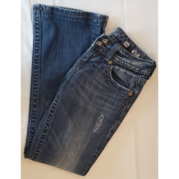Miss Me Jeans Vintage ~  Distressed ~ Boot Cut ~ Size 26 - Picture 7 of 12